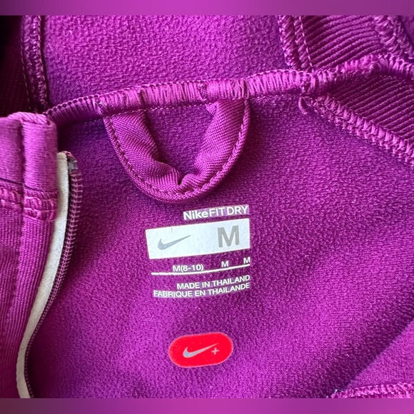 NikeFit Dry Purple Half Zip Fitted Running Hoodie Sweatshirt Women’s Size Medium - Picture 2 of 6